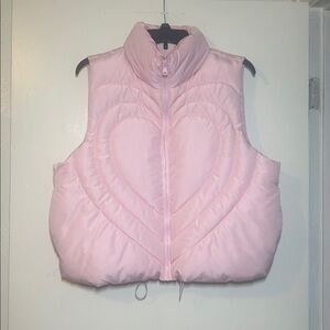 No Boundaries Pink Heart Quilted Vest